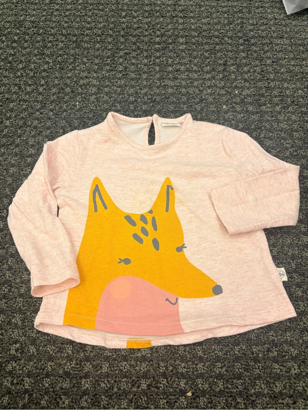 Zara BabyGirl Pink Fox Graphic Sweatshirt Size 2-3 Years (98 cm)